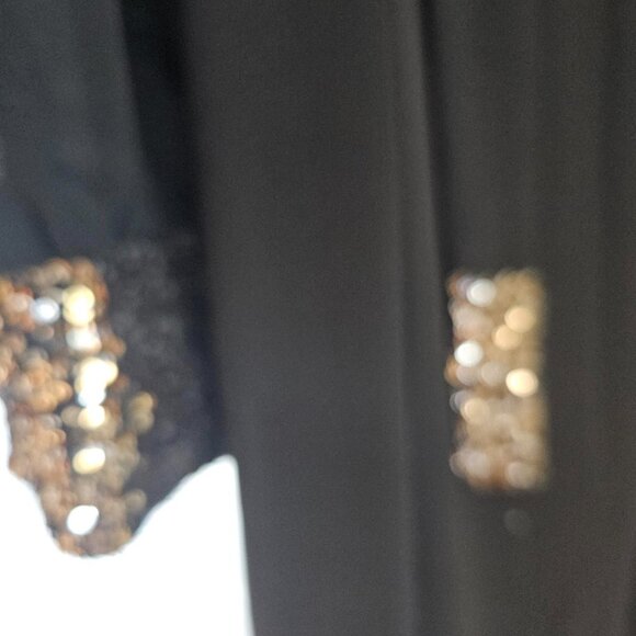 Mim's Creazioni Black Formal/Cocktail Dress with Sequined Cuffs (NWT) - Picture 3 of 5
